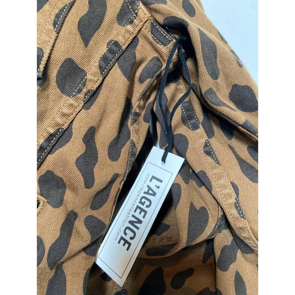 NWT L’AGENCE Celine Cheetah Print Denim Jacket Size S MSRP $365 - Picture 5 of 9
